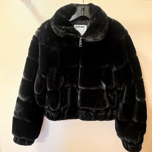 Black Faux Fur Bomber Jacket